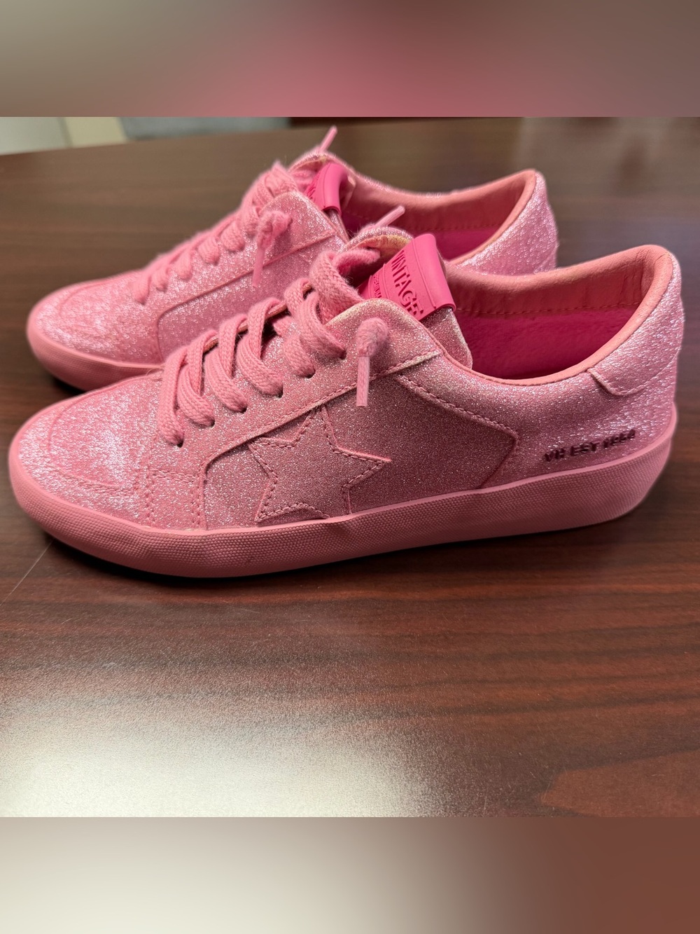 Vintage Havana Pink Glitter Low-Top Sneakers - Picture 3 of 4
